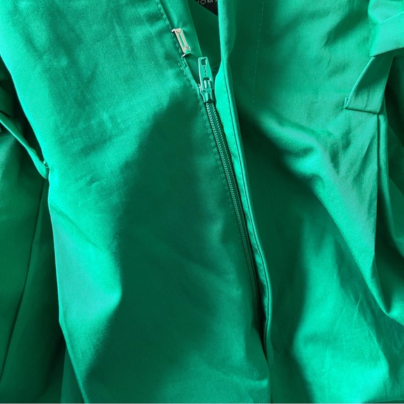 NWT Zara Green Cotton High Waist Belt Wide Leg Pants - Picture 12 of 13